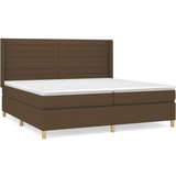  Krevet s oprugama i madracem tamnosmeđi 200x200 cm od tkanine | shoptok.hr