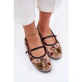 Boto Ballet Flats With Embroidery And Strap Black Lilindraen | Shoptok.si