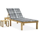  Vrtni ležalnik z mizico in blazino impregnirana borovina, (20963192) | Shoptok.si