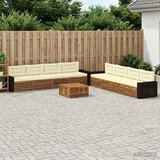  Set vanjskih sofa s jastukom 9 pcs Prirodna i krem Poliester | Eponuda.ba