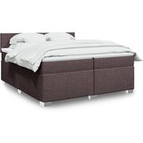 The Living Store Box spring postelja z vzmetnico temno rjav 200x200 cm blago - Box Spring Postelja, (21428284) | Shoptok.si