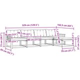  Set vanjskih sofa s jastukom 5 pcs Bijela i crna | Eponuda.ba