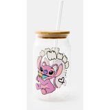 Sinsay Staklena šalica s poklopcem i slamkom Lilo & Stitch | shoptok.hr