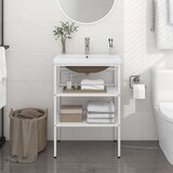  Okvir umivalnika z vgradnim umivalnikom belo železo, (20766791) | Shoptok.si