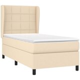  Krevet s oprugama i madracem krem 100 x 200 cm od tkanine | shoptok.hr