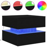  Klub stolić s LED svjetlima crni hrast 50x50x40 cm | Eponuda.com
