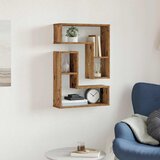  Zidne kockaste police 2 kom Staro drvo 50x15x50 cm | shoptok.hr