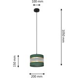  Luster na sajli HELEN 1xE27/15W/230V prečnik 20 cm zelena/zlatna | Eponuda.com