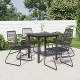 vidaXL 5-dijelni vrtni blagovaonski set od PVC ratana crni Cijene