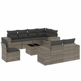  9-dijelni set vrtnih sofa od poliratana s jastucima sivi | shoptok.hr
