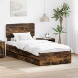  Krevetna konstrukcija s ladicama Dimljeni Hrast 90 x 190 cm | shoptok.hr