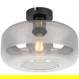 QAZQA Smart plafondlamp zwart met smoke glas incl. Wifi A60 - Bizle | Shoptok.si