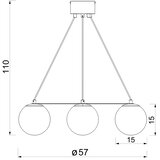  Visilica na sajli BALLO 4xE27/15W/230V crna/bela | Eponuda.com