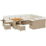  Set vrtnih sofa s jastučićima Bež Poliratan Akacija 3-dijelni set vrtne blagovaonice s jastučićima Bež Poliratan Akacija | shoptok.hr