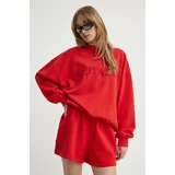 ROTATE Bombažen pulover ženska, rdeča barva