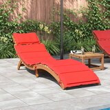 Maison Chic Ležalnik - Sončna ležalnik z blazino rdeč trden akacijev les, (22042835) | Shoptok.si