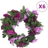 vidaXL Girlanda iz umetnega cvetja 6 kosov pomladno vijolična 250 cm | Shoptok.si