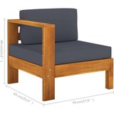 Vrtni kavč štirised s temno sivimi blazinami akacijev les, (20598245) | Shoptok.si