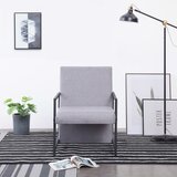  Fotelja od tkanine s kromiranim nogama svjetlosiva | shoptok.hr
