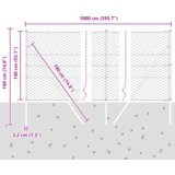 vidaXL šesterokutna ograda siva 1,4x10 m čelik | shoptok.hr