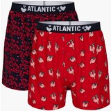 Atlantic Men's boxer shorts 2Pack - red/dark blue