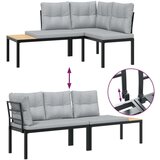 vidaXL 4-dijelni set vrtnih sofa s jastucima čelik obložen prahom crni | shoptok.hr