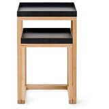 Wireworks Komplet 2 hrastovih stranskih mizic s črnim vrhom Oak Cene
