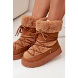 Boto Women's Snow Boots With Fur And Lacing On A Platform Camel Marinna | Shoptok.si