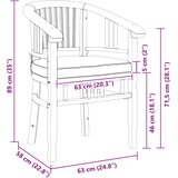  Stolica 2 pcs Smeđa 63 x 58 x 89 cm Čvrsto teak drvo | shoptok.hr