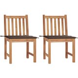 Maison Chic vrtni stoli - stol za vrt 2 kosa z blazinami trdna tikovina JS1428, (21877211) | Shoptok.si