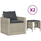  4-dijelni set vrtnih sofa s jastucima svijetlosivi poliratan | shoptok.hr