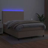  Krevet box spring madrac LED cappuccino 140x200cm umjetna koža | shoptok.hr