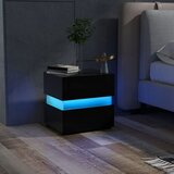  LED noćna ormarić s 2 ladice, daljinskim upravljačem, crna. | shoptok.hr