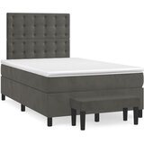 Box spring krevet s madracem tamnosivi 120 x 200 cm baršunasti | shoptok.hr
