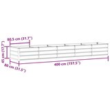  Cvetlično korito Svetlo siva 400 x 80 x 45 cm Jeklo, (5000207414) | Shoptok.si