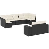 vidaXL 9-dijelni set vrtnih sofa s jastucima crni od poliratana | shoptok.hr