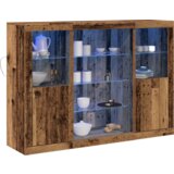  Komoda s LED svjetlima staro drvo 142.5x37x100 cm inženjersko drvo | shoptok.hr