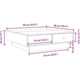 vidaXL Klubska mizica dimljeni hrast 90x90x28 cm inženirski les | Shoptok.si
