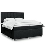 vidaXL Box spring postelja z vzmetnico črn 200x200 cm blago | Shoptok.si
