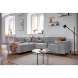 MID.YOU KOTNA SEDEŽNA GARNITURA, rebrasti žamet svetlo siva | Shoptok.si