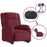  Električni naslonjač na podizanje od tkanine boja vina | shoptok.hr
