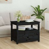  Klubska mizica črna 71x49x55 cm trdna borovina, (20711491) | Shoptok.si