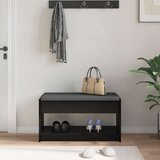 Klupa za hodnik s jastukom s policom Crni Hrast 83 x 38 x 45 cm - Crni hrast 83 cm | shoptok.hr