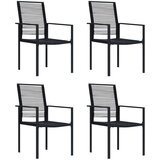 PVC Vrtne stolice 4 kom od ratana crne | shoptok.hr