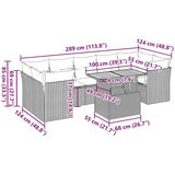  Vrtna garnitura - 8-dijelni set vrtnih sofa s jastucima crni od poliratana - Crna 1 | shoptok.hr