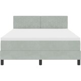 vidaXL Box Spring postelja z vzmetnico svetlo siva 160x200 cm žamet | Shoptok.si