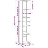 vidaXL Regal za knjige sjajni bijeli 40x30x189 cm konstruirano drvo | shoptok.hr