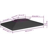  Pokrov za sjenicu s 2 razine 310 g/m² 4 x 3 m crni | shoptok.hr