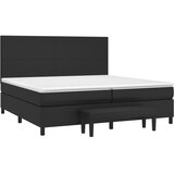  s oprugama i madracem crni 200x200 cm od umjetne kože | shoptok.hr