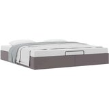 vidaXL Otomanski posteljni okvir brez vzmetnice siv 180x200 cm | Shoptok.si